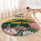 Personalized South Africa With Afro King Protea Round Carpet Kente Patterns