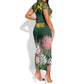 Personalized South Africa With Afro King Protea Short Sleeve Bodycon Dress Kente Patterns LT18