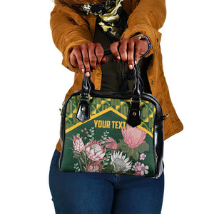 Personalized South Africa With Afro King Protea Shoulder Handbag Kente Patterns