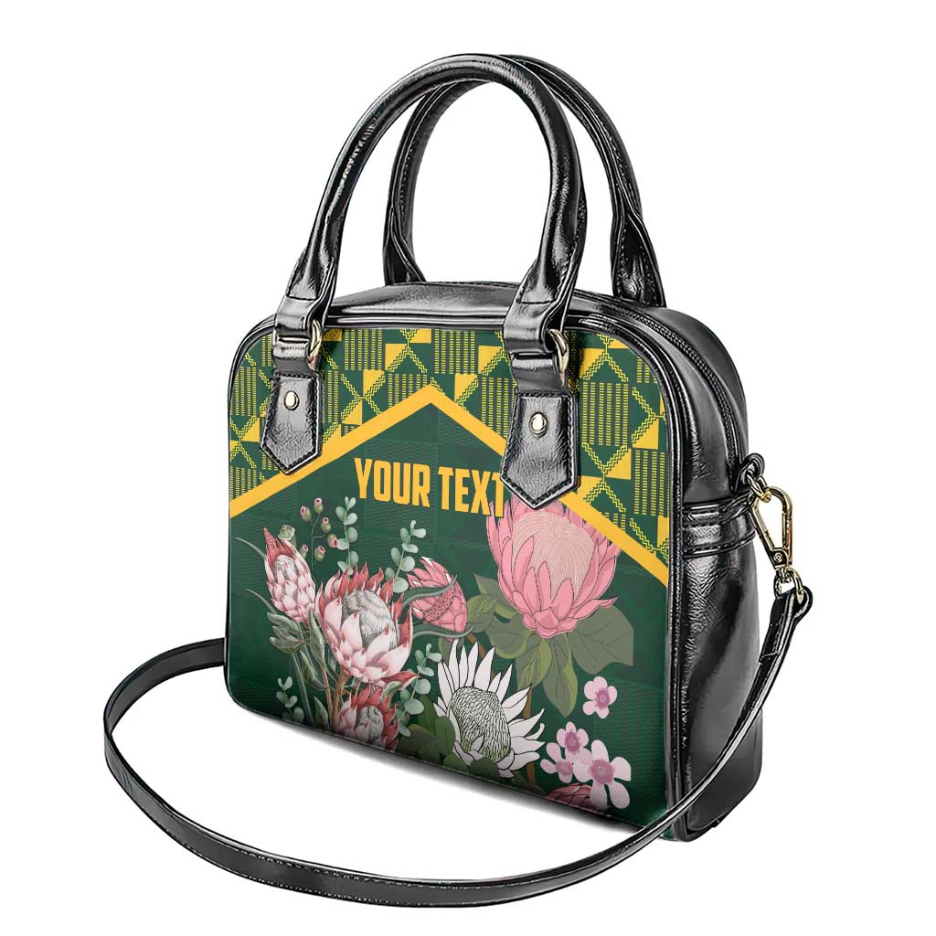 Personalized South Africa With Afro King Protea Shoulder Handbag Kente Patterns