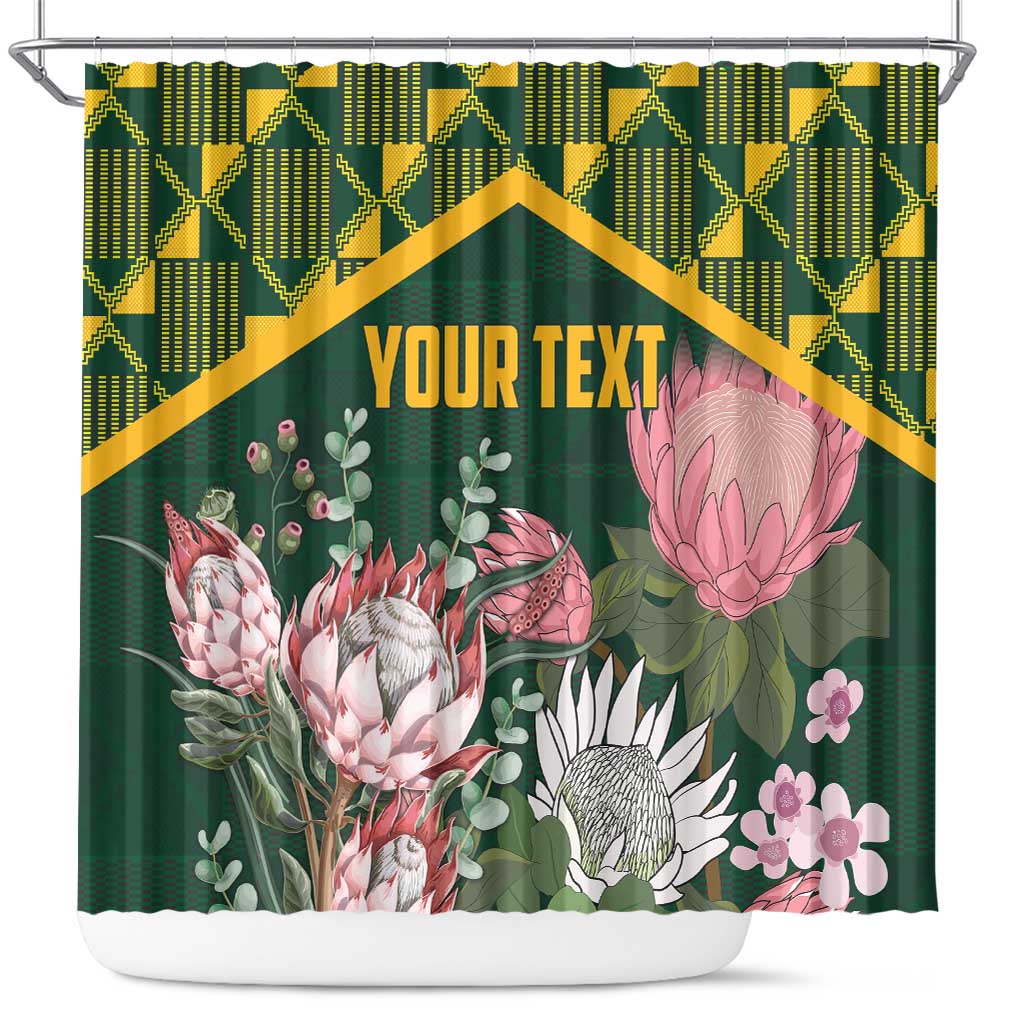 Personalized South Africa With Afro King Protea Shower Curtain Kente Patterns