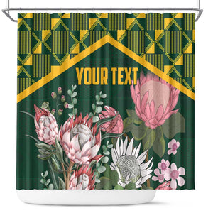 Personalized South Africa With Afro King Protea Shower Curtain Kente Patterns