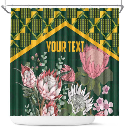 Personalized South Africa With Afro King Protea Shower Curtain Kente Patterns