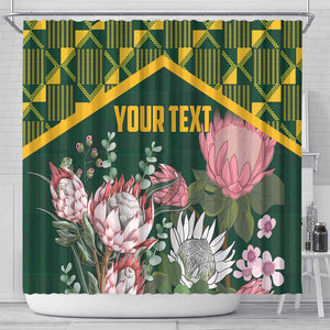 Personalized South Africa With Afro King Protea Shower Curtain Kente Patterns