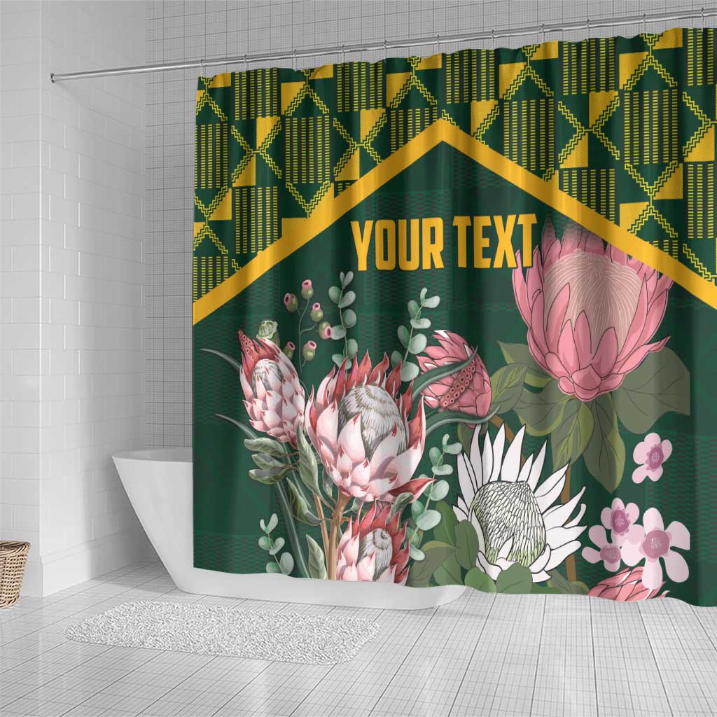 Personalized South Africa With Afro King Protea Shower Curtain Kente Patterns