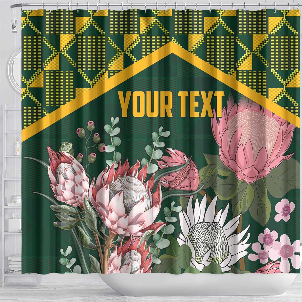 Personalized South Africa With Afro King Protea Shower Curtain Kente Patterns