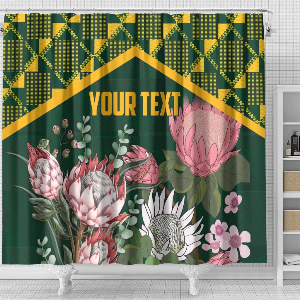 Personalized South Africa With Afro King Protea Shower Curtain Kente Patterns