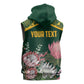 Personalized South Africa With Afro King Protea Sleeveless Hoodie Kente Patterns - African Pride