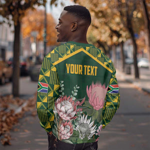 Personalized South Africa With Afro King Protea Sweatshirt Kente Patterns