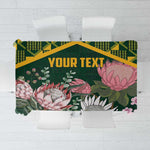 Personalized South Africa With Afro King Protea Tablecloth Kente Patterns