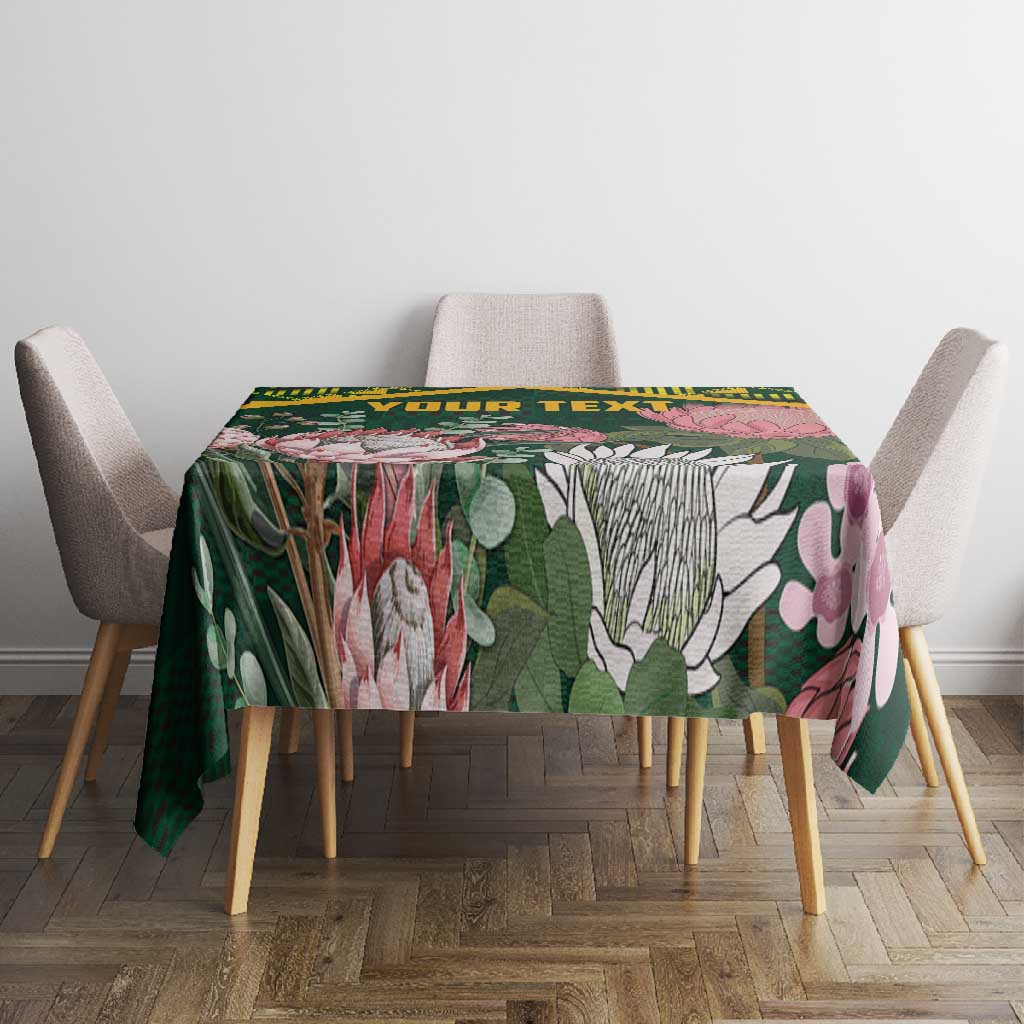 Personalized South Africa With Afro King Protea Tablecloth Kente Patterns