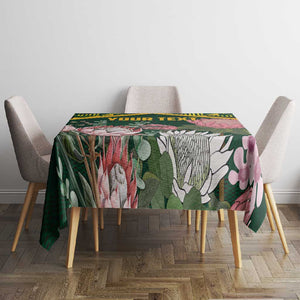 Personalized South Africa With Afro King Protea Tablecloth Kente Patterns