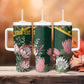 Personalized South Africa With Afro King Protea Tumbler With Handle Kente Patterns