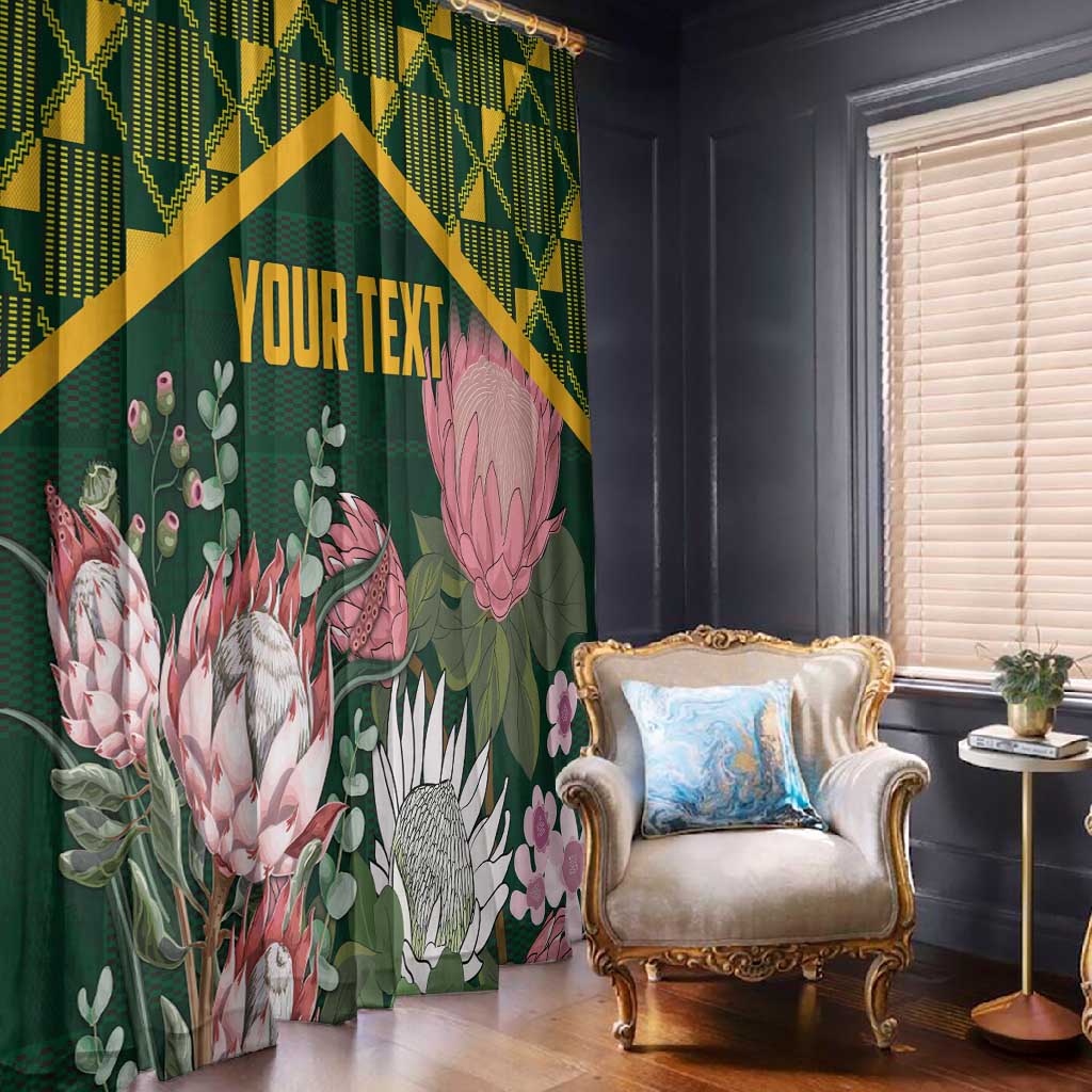 Personalized South Africa With Afro King Protea Window Curtain Kente Patterns