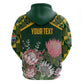 Personalized South Africa With Afro King Protea Zip Hoodie Kente Patterns