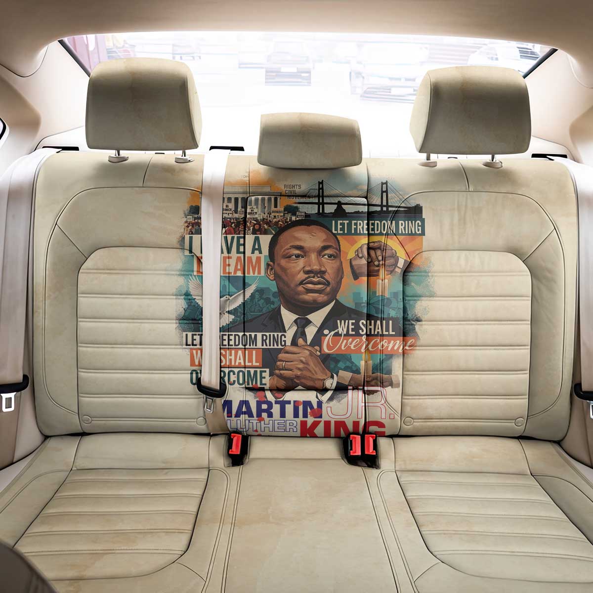 Martin Luther King MLK Back Car Seat Cover I Have a Dream Vintage Art - African Pride
