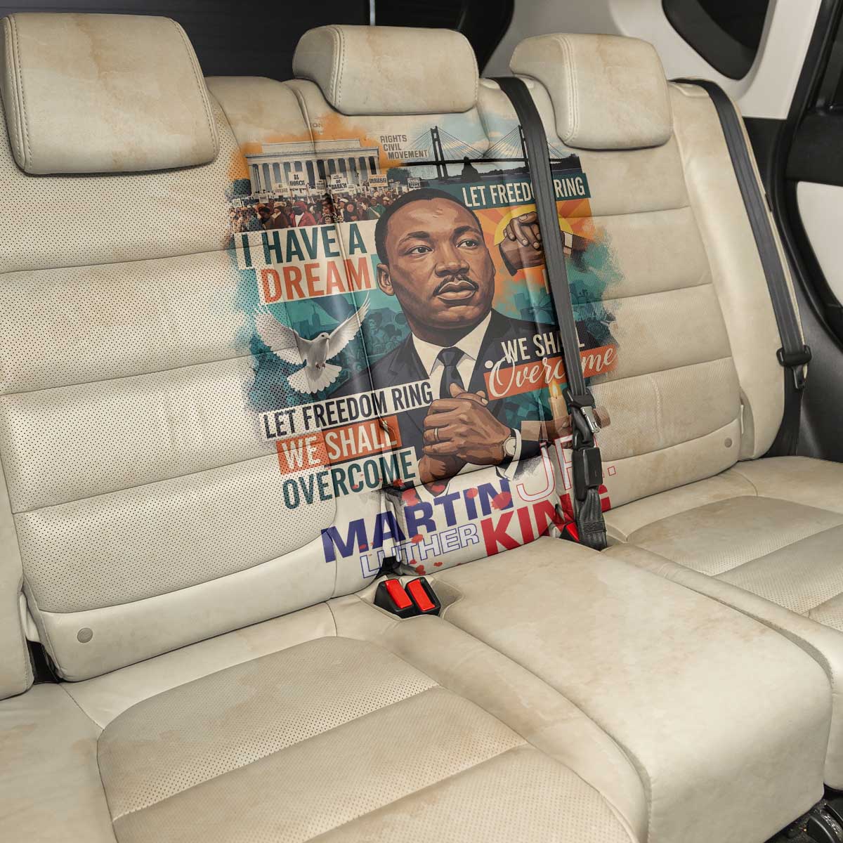Martin Luther King MLK Back Car Seat Cover I Have a Dream Vintage Art - African Pride