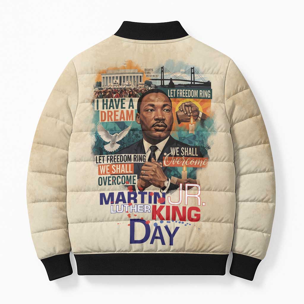 Martin Luther King MLK Bomber Puffer Jacket I Have a Dream Vintage Art - African Pride