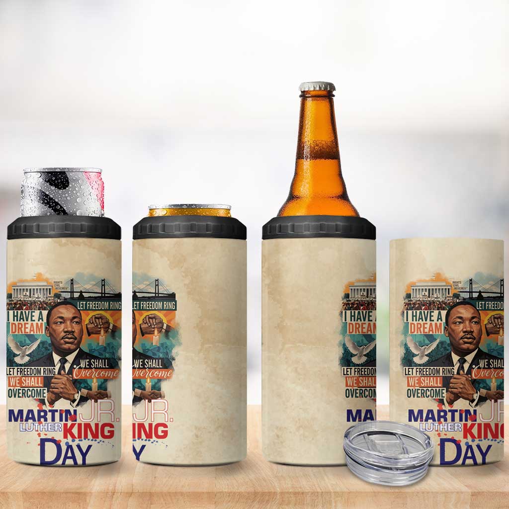 Martin Luther King MLK 4 in 1 Can Cooler Tumbler I Have a Dream Vintage Art - African Pride