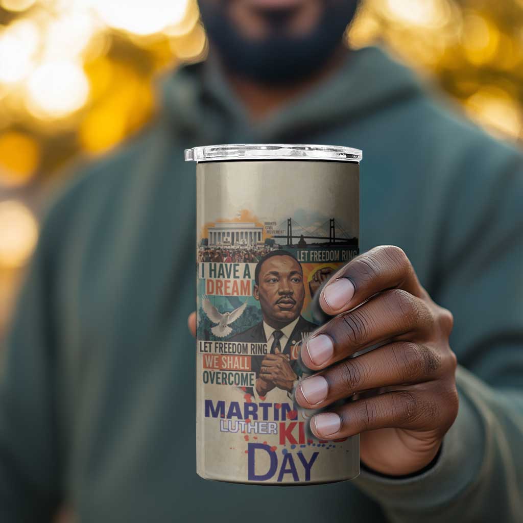 Martin Luther King MLK 4 in 1 Can Cooler Tumbler I Have a Dream Vintage Art - African Pride