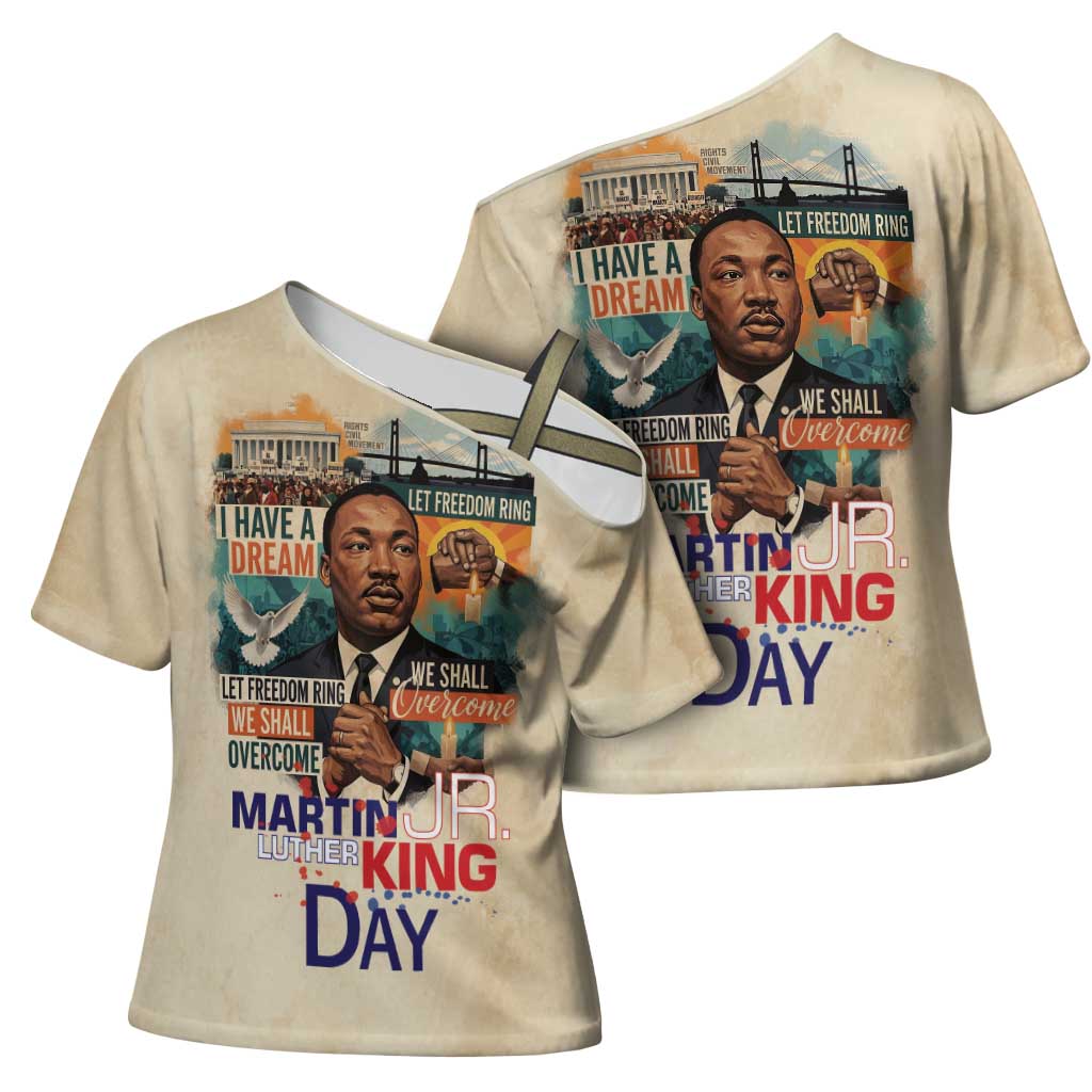 Martin Luther King MLK Cross Shoulder Shirt I Have a Dream Vintage Art - African Pride