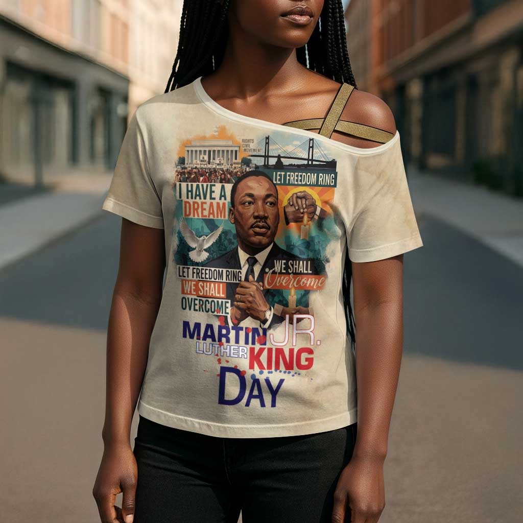 Martin Luther King MLK Cross Shoulder Shirt I Have a Dream Vintage Art - African Pride