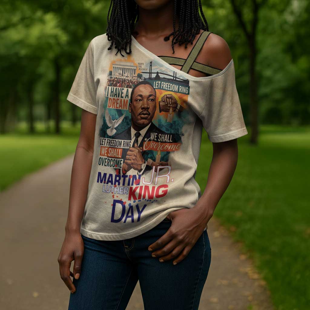 Martin Luther King MLK Cross Shoulder Shirt I Have a Dream Vintage Art - African Pride