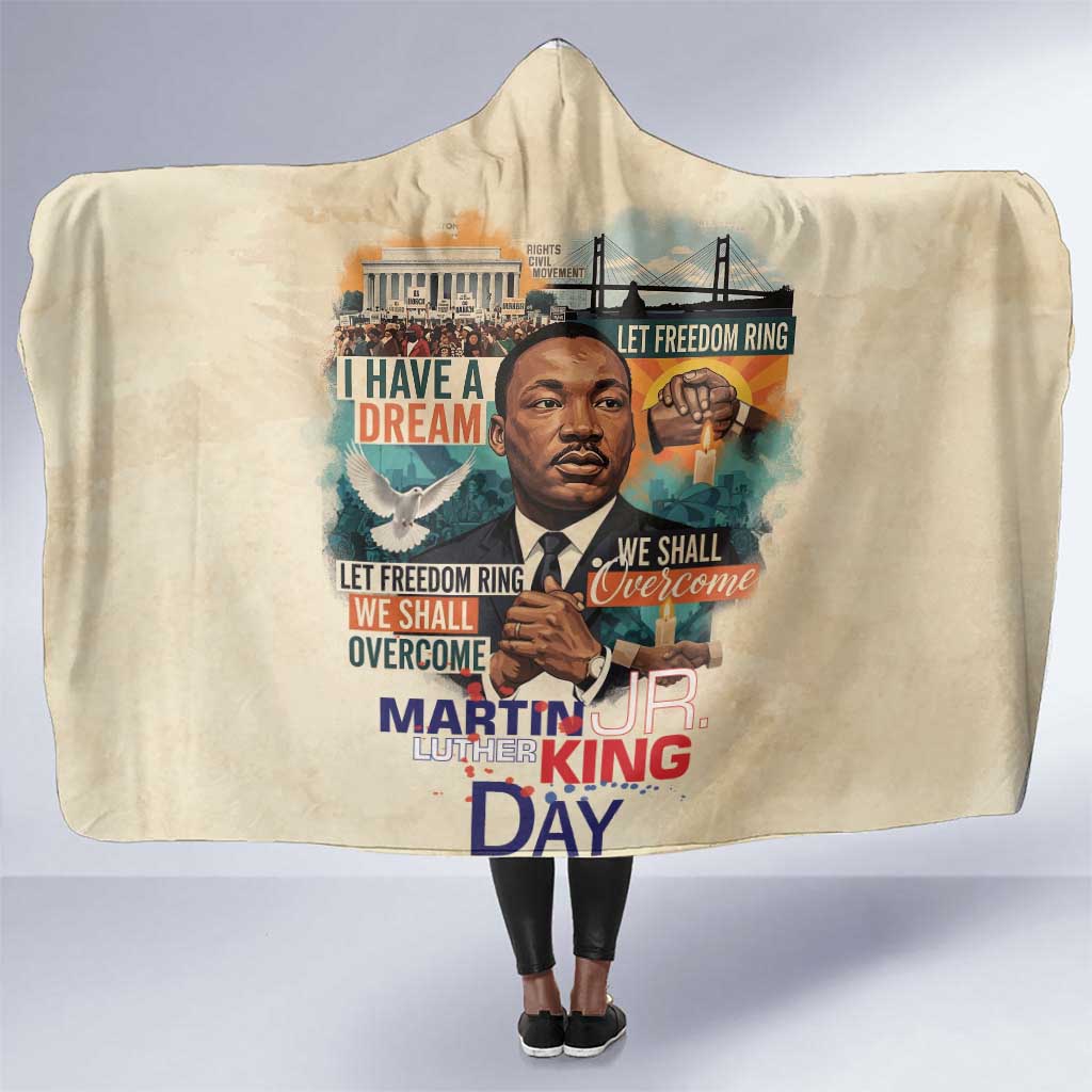 Martin Luther King MLK Hooded Blanket I Have a Dream Vintage Art - African Pride