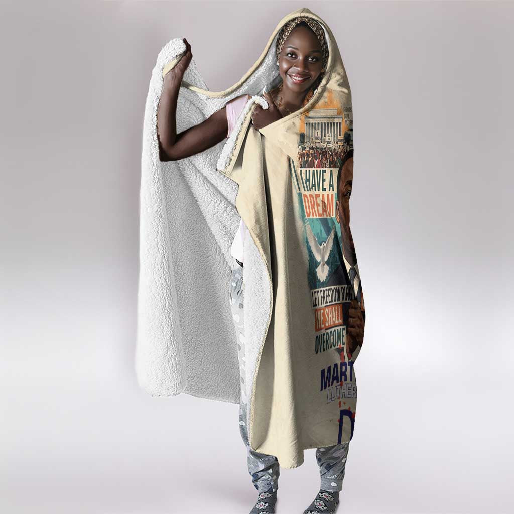 Martin Luther King MLK Hooded Blanket I Have a Dream Vintage Art - African Pride