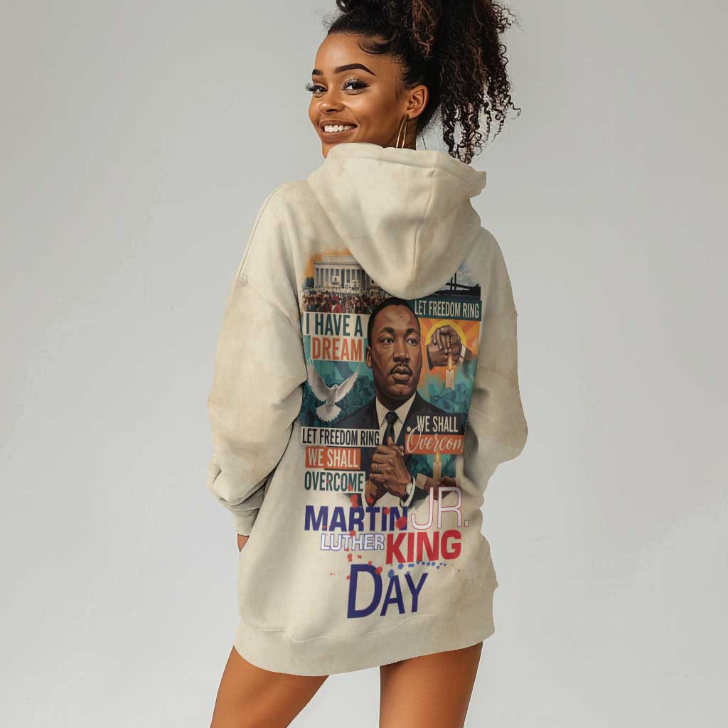 Martin Luther King MLK Hoodie Dress I Have a Dream Vintage Art - African Pride