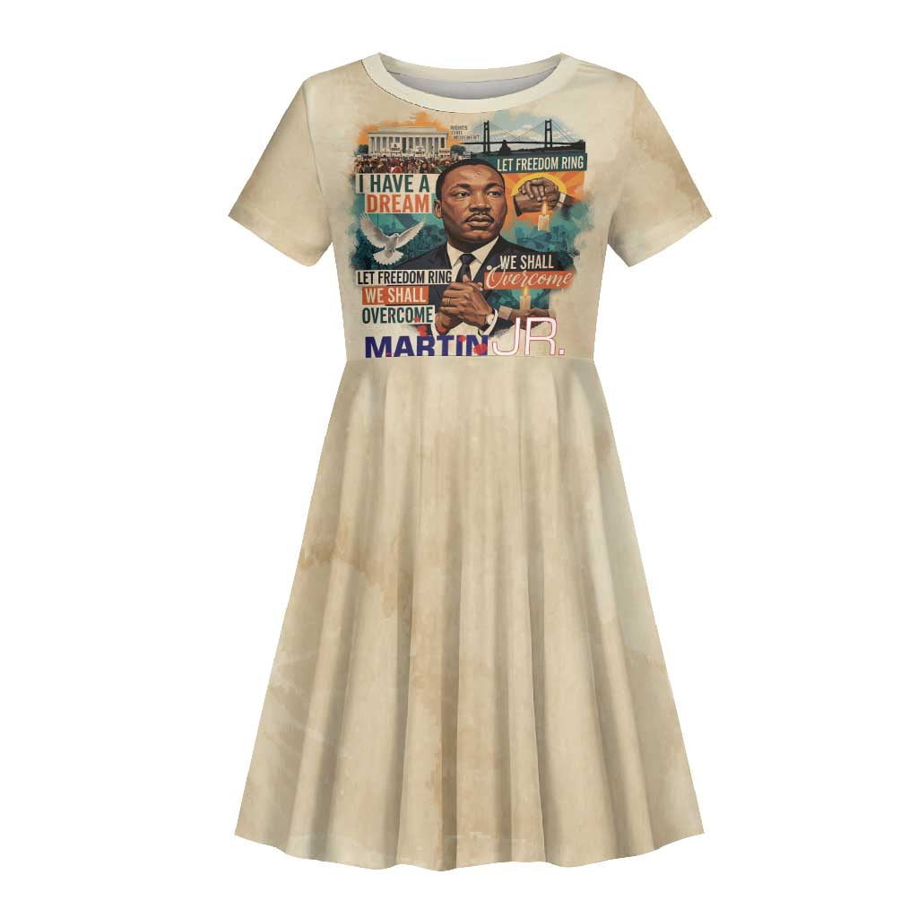 Martin Luther King MLK Kid Short Sleeve Dress I Have a Dream Vintage Art - African Pride