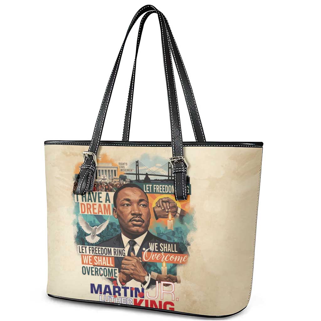 Martin Luther King MLK Leather Tote Bag I Have a Dream Vintage Art - African Pride