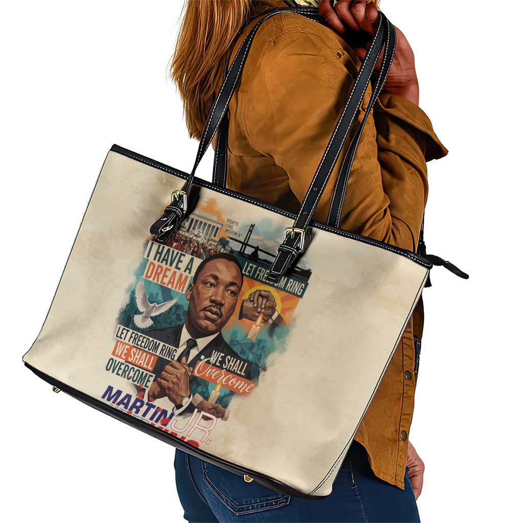 Martin Luther King MLK Leather Tote Bag I Have a Dream Vintage Art - African Pride