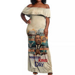 Martin Luther King MLK Off Shoulder Maxi Dress I Have a Dream Vintage Art - African Pride