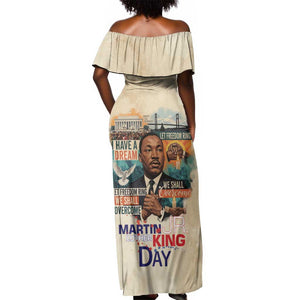 Martin Luther King MLK Off Shoulder Maxi Dress I Have a Dream Vintage Art - African Pride