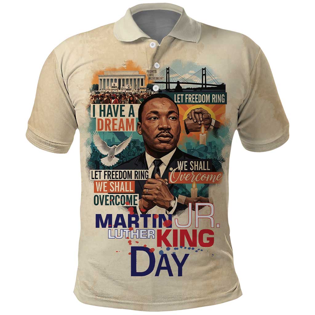 Martin Luther King MLK Polo Shirt I Have a Dream Vintage Art - African Pride