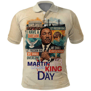Martin Luther King MLK Polo Shirt I Have a Dream Vintage Art - African Pride