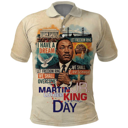 Martin Luther King MLK Polo Shirt I Have a Dream Vintage Art - African Pride