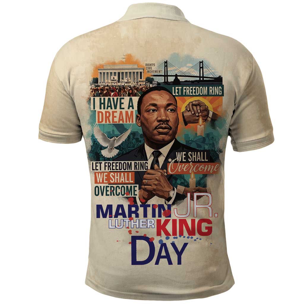 Martin Luther King MLK Polo Shirt I Have a Dream Vintage Art - African Pride