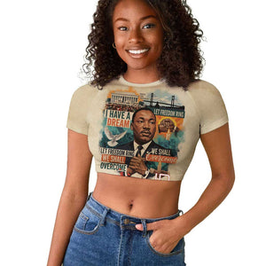 Martin Luther King MLK Raglan Cropped T shirt I Have a Dream Vintage Art - African Pride