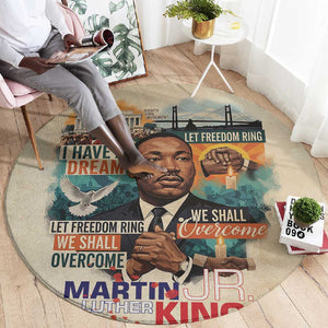 Martin Luther King MLK Round Carpet I Have a Dream Vintage Art - African Pride