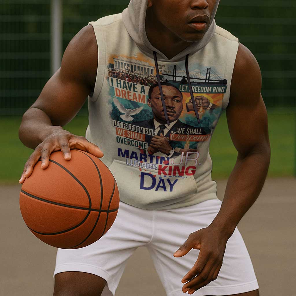Martin Luther King MLK Sleeveless Hoodie I Have a Dream Vintage Art - African Pride