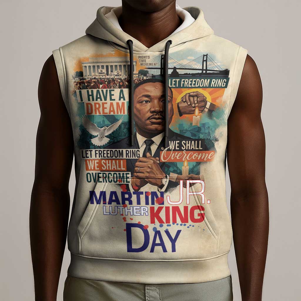 Martin Luther King MLK Sleeveless Hoodie I Have a Dream Vintage Art - African Pride