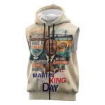 Martin Luther King MLK Sleeveless Zip Hoodie I Have a Dream Vintage Art - African Pride