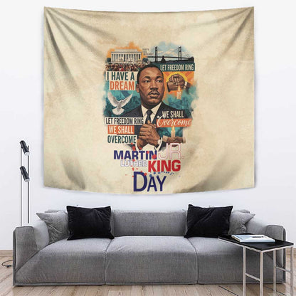 Martin Luther King MLK Tapestry I Have a Dream Vintage Art - African Pride