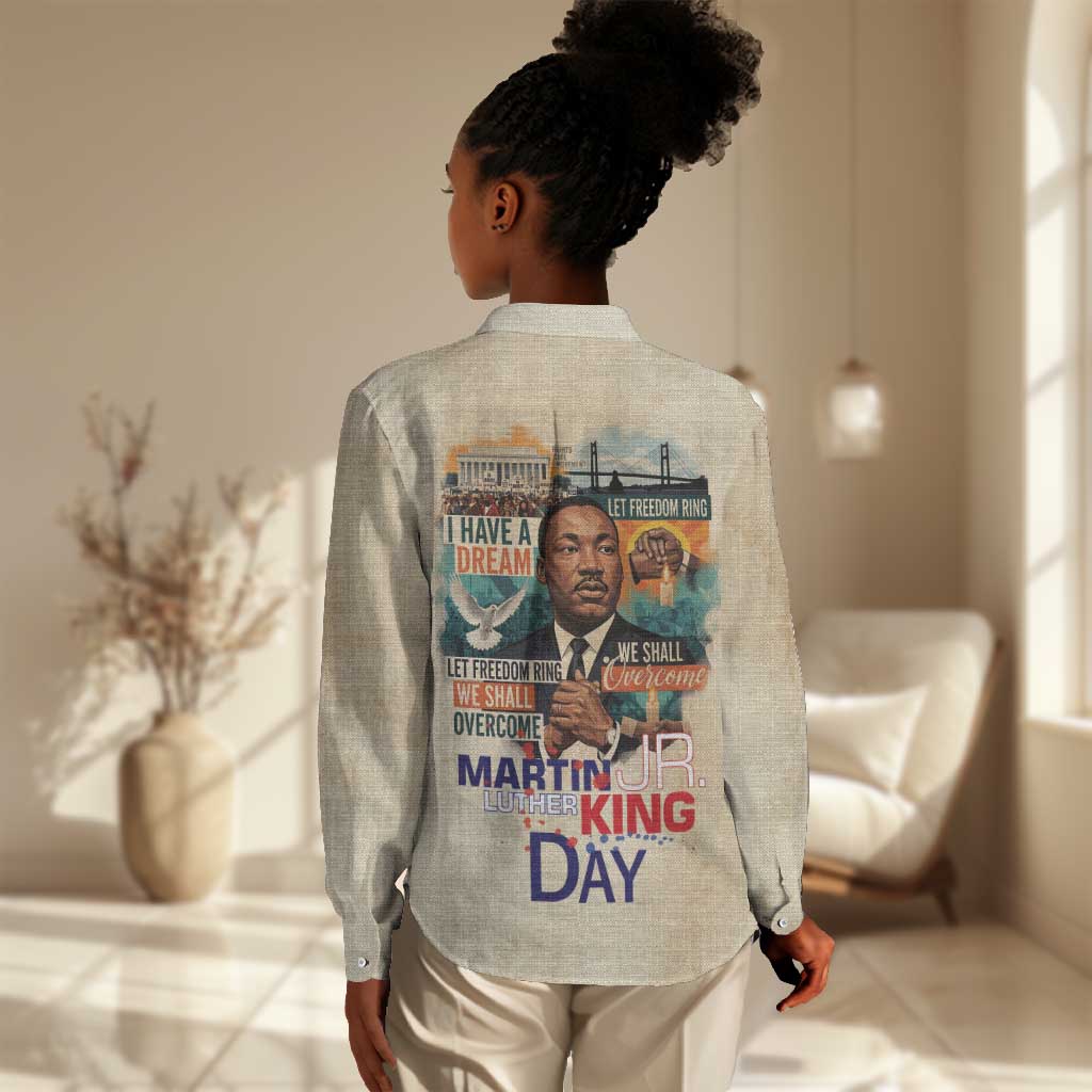 Martin Luther King MLK Women Casual Shirt I Have a Dream Vintage Art - African Pride