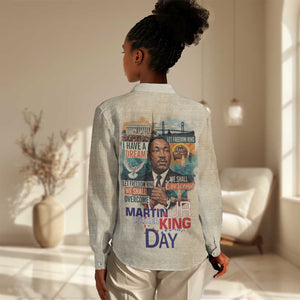 Martin Luther King MLK Women Casual Shirt I Have a Dream Vintage Art - African Pride