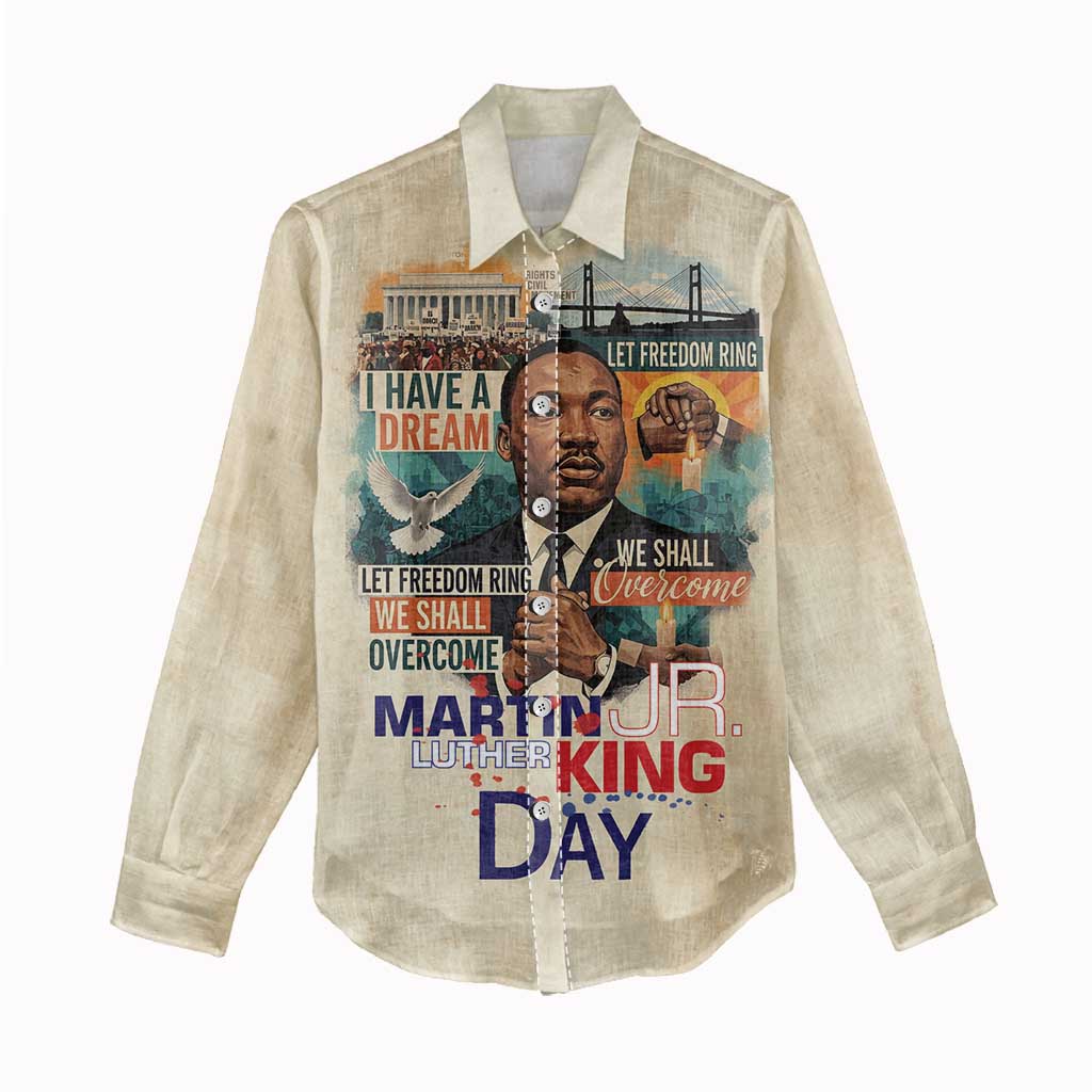 Martin Luther King MLK Women Casual Shirt I Have a Dream Vintage Art - African Pride