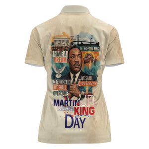 Martin Luther King MLK Women Polo Shirt I Have a Dream Vintage Art - African Pride