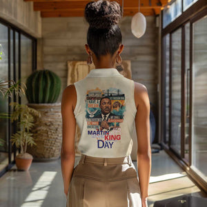 Martin Luther King MLK Women Sleeveless Polo Shirt I Have a Dream Vintage Art - African Pride